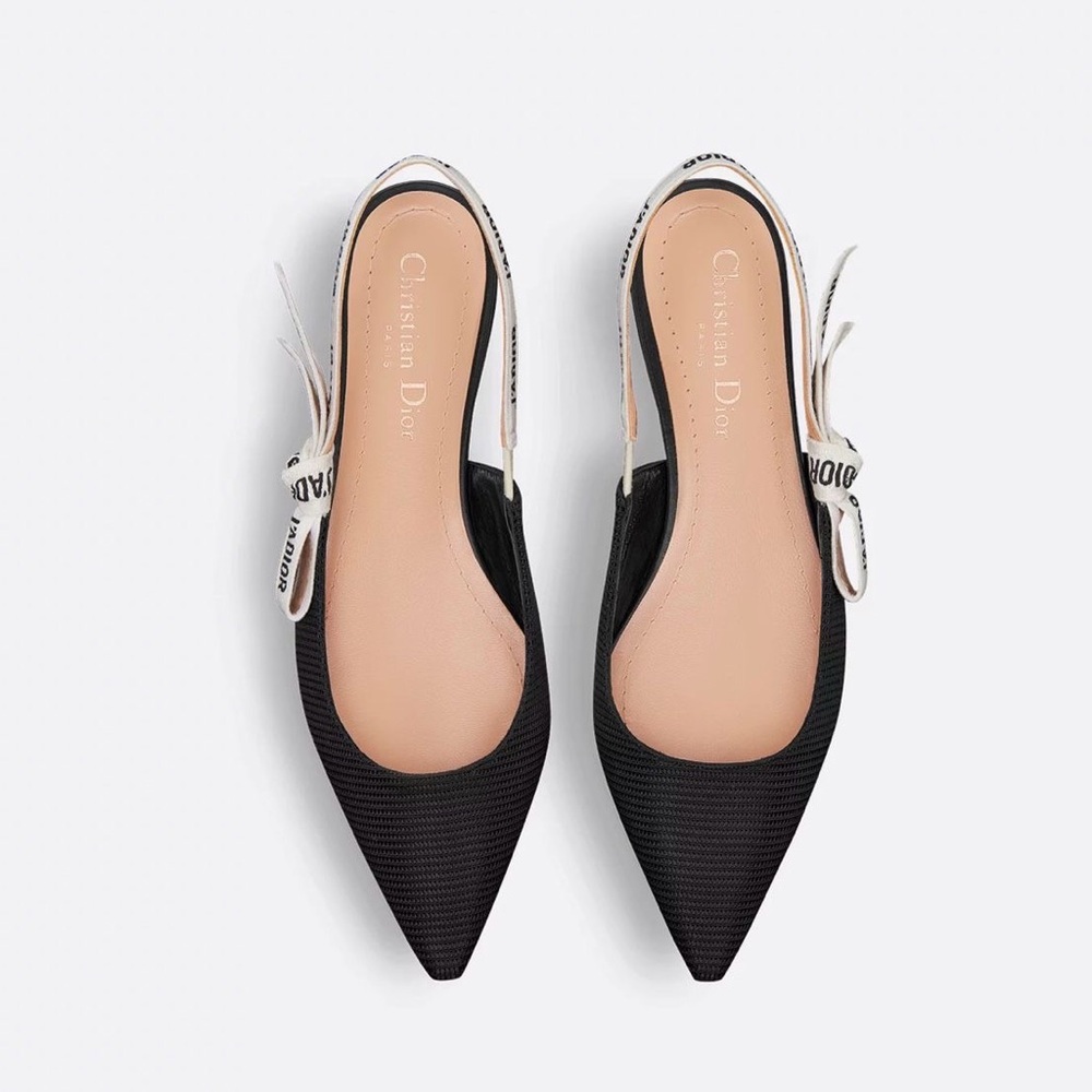 Authentic Dior J'Adior Slingback Black Women's Flats